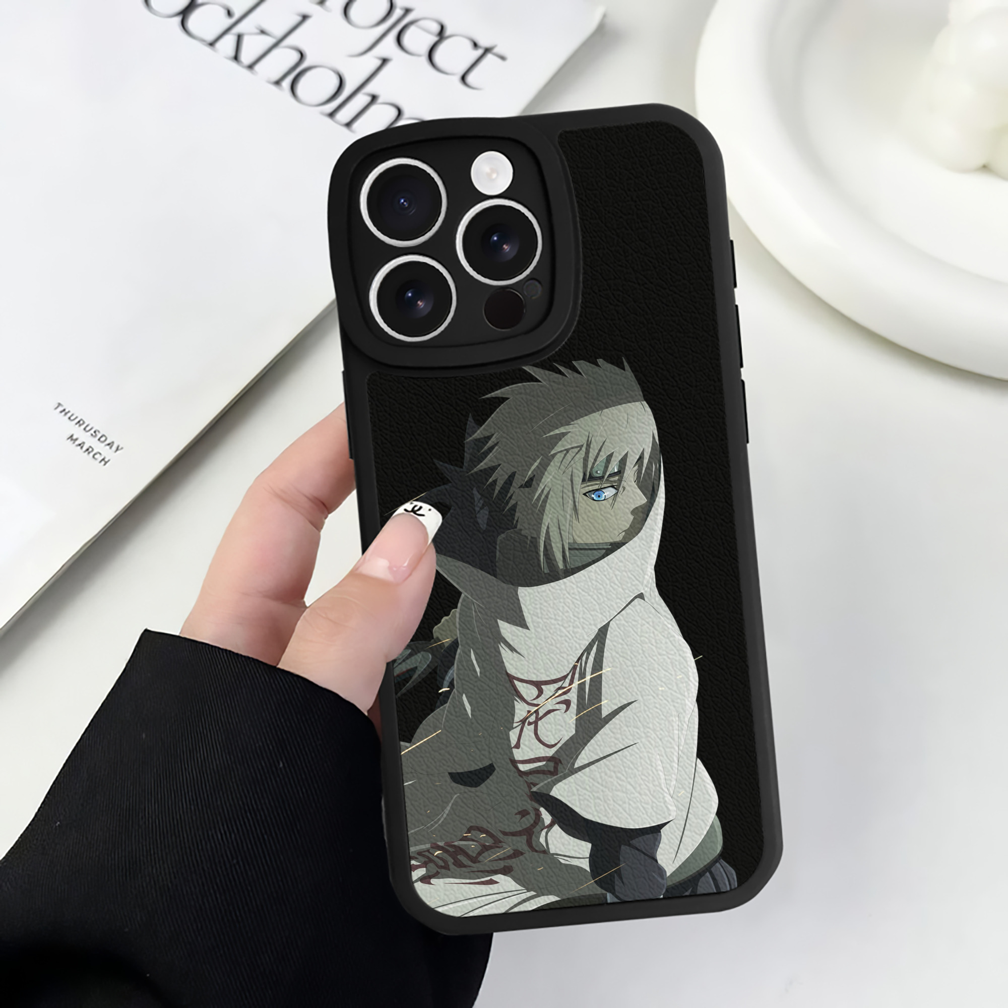 （画像用） NARUTO -ナルト- 波風 ミナト Namikaze Minato 【iPhone 16シリーズ対応】シリコンスマホケース（レザー調） 材質：シリコン